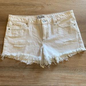 Lucky Brand White Distressed Denim Shorts 8/29